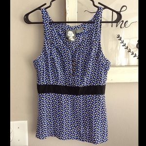 Anthropologie Girls From Savoy Silk Peplum Top